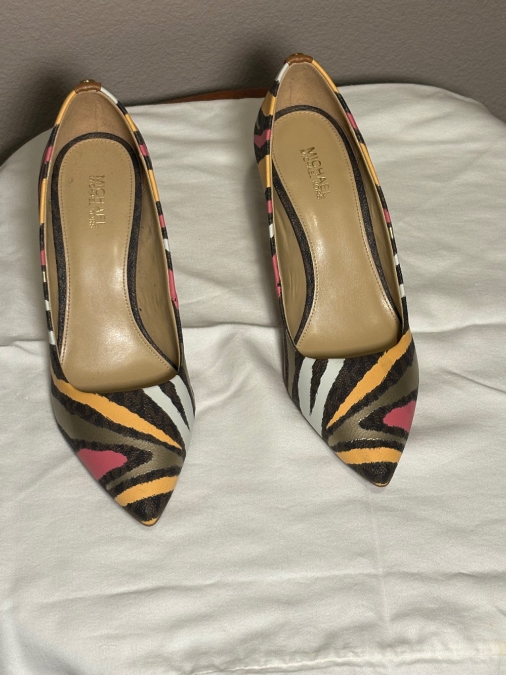 Michael Kors Multicolor Zebra-Print Pointed-Toe Pumps